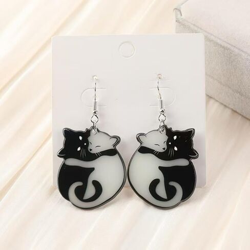 Acrylic Cat Glow In The Dark Earrings for Women Cute Cat Dangle Dangling Earring jewelry in Saudi Arabia