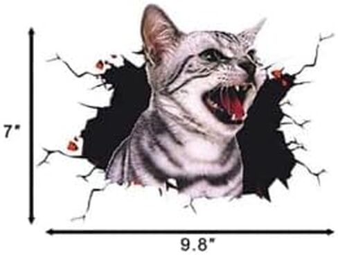 Car Sticker 3D Simulation Cute Cat Scratches to Cover The Body Sticker, Bumper Stickers, Decals and Magnets, Automotive Decals (2H655) in Saudi Arabia