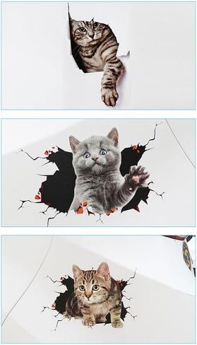 Car Sticker 3D Simulation Cute Cat Scratches to Cover The Body Sticker, Bumper Stickers, Decals and Magnets, Automotive Decals (2H655) in Saudi Arabia
