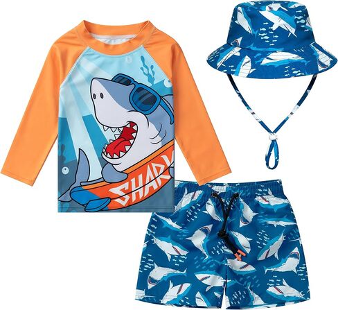 أطفال ملابس السباحة الأولاد طفح الحرس السباحة جذوع UPF 50 + الصيد تصفح الشاطئ ثوب السباحة سريعة الجافة طفل ملابس السباحة مجموعة in Kuwait