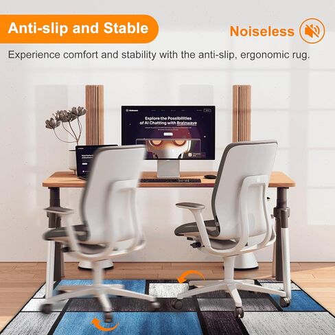 Office Chair Mat for Hardwood and Tile Floors, 36"x48" Desk Chair Mat for Carpet, Anti-Slip Computer Chair Mat Low Pile Carpet Chair Mats for Rolling Computer Chair in Saudi Arabia