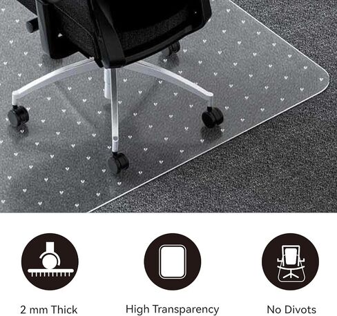 Office Chair Mat for Carpet Floor, Slip Resistant Heavy Duty Under Desk Protector Carpeted Floors Mats, Rolling Computer Mats with Studs for Home and Office Low Pile Carpets 36"X48" Chair Mat in Saudi Arabia