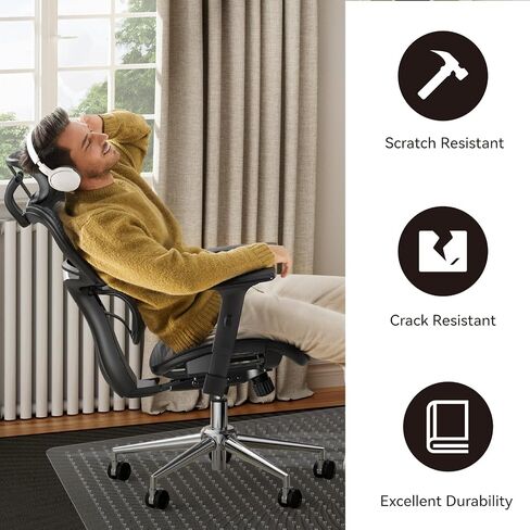 Office Chair Mat for Carpet Floor, Slip Resistant Heavy Duty Under Desk Protector Carpeted Floors Mats, Rolling Computer Mats with Studs for Home and Office Low Pile Carpets 36"X48" Chair Mat in Saudi Arabia