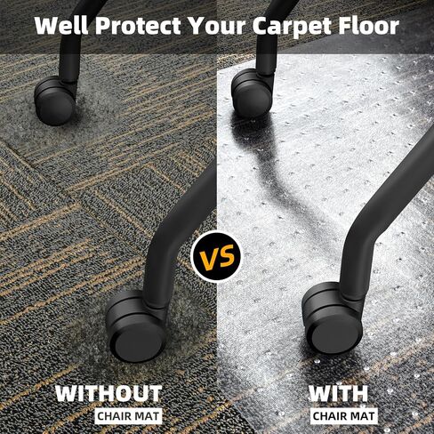 Office Chair Mat for Carpet Floor, Slip Resistant Heavy Duty Under Desk Protector Carpeted Floors Mats, Rolling Computer Mats with Studs for Home and Office Low Pile Carpets 36"X48" Chair Mat in Saudi Arabia