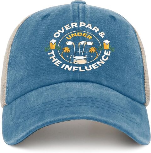 Over par and Under Influence hat Womens Funny Golf hat Men AllBlack Cycling Cap Cute Unique Gifts for Dance Teacher in Saudi Arabia