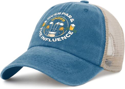Over par and Under Influence hat Womens Funny Golf hat Men AllBlack Cycling Cap Cute Unique Gifts for Dance Teacher in Saudi Arabia