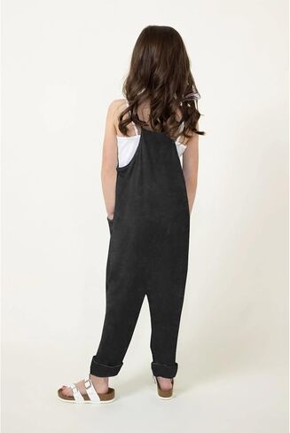 Girls' Casual Sleeveless Jumpsuits Spaghetti Strap Loose Overalls Pants Casual Long Jumper Romper with Pockets 8-12 in Saudi Arabia