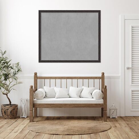 لوحة مغناطيسية مؤطرة من Amanti Art (51 × 43) لوحة مغناطيسية ضيقة بنية من الصنوبر الريفي، لوحة إعلانات مغناطيسية كبيرة الحجم لديكور المكتب، غرفة الطين، المطبخ أو منطقة إسقاط المنظمة من WI، الولايات المتحدة الأمريكية in Saudi Arabia