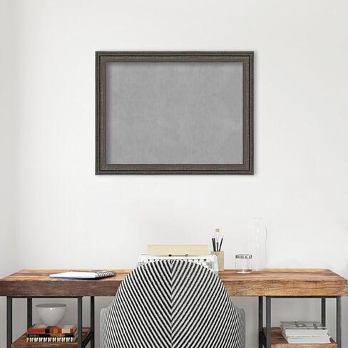 Amanti Art Framed Magnetic Board (27 x 21) Upcycled Brown Grey Magnet Board, Medium Magnetic Bulletin Board for Office Decor, Mudroom, Kitchen or Organization Drop Zone from WI, USA in Saudi Arabia