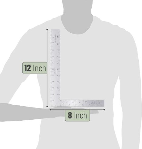 Mr. Pen- Carpenter Square, Framing Square, 8 inch x 12 inch, Carpenters Square, Right Angle Ruler, Framing Tools, L Shape Ruler, Metal Square, Steel Square in Saudi Arabia