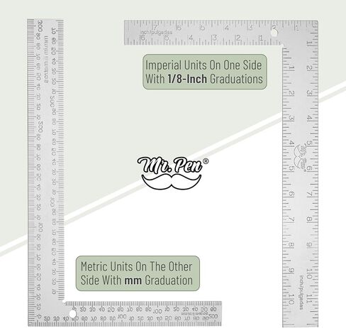 Mr. Pen- Carpenter Square, Framing Square, 8 inch x 12 inch, Carpenters Square, Right Angle Ruler, Framing Tools, L Shape Ruler, Metal Square, Steel Square in Saudi Arabia