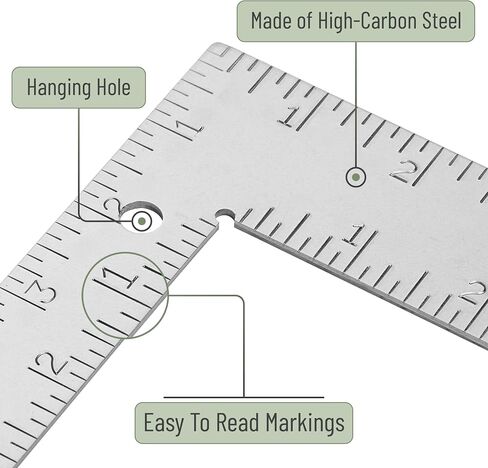 Mr. Pen- Carpenter Square, Framing Square, 8 inch x 12 inch, Carpenters Square, Right Angle Ruler, Framing Tools, L Shape Ruler, Metal Square, Steel Square in Saudi Arabia