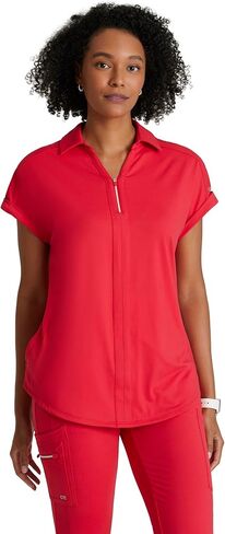 بلوزة BARCO One Performance Knit Engage للنساء - ياقة بسحاب وياقة على شكل دولمان وأكمام دولمان للنساء، قميص غرينادين XX-Large، أحمر in Kuwait