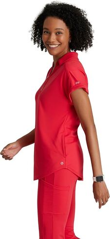 بلوزة BARCO One Performance Knit Engage للنساء - ياقة بسحاب وياقة على شكل دولمان وأكمام دولمان للنساء، قميص غرينادين XX-Large، أحمر in Kuwait