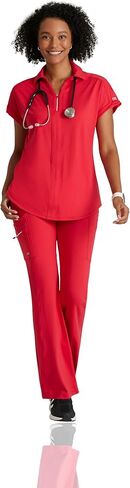 بلوزة BARCO One Performance Knit Engage للنساء - ياقة بسحاب وياقة على شكل دولمان وأكمام دولمان للنساء، قميص غرينادين XX-Large، أحمر in Kuwait