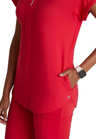 بلوزة BARCO One Performance Knit Engage للنساء - ياقة بسحاب وياقة على شكل دولمان وأكمام دولمان للنساء، قميص غرينادين XX-Large، أحمر in Kuwait