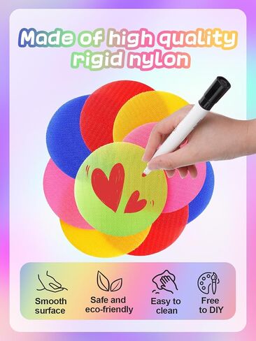 30 Pcs Rainbow Hook and Loop Circles Sitting Carpet Dots for School Supplies, Rug Circles Dots for Student Sports in Saudi Arabia
