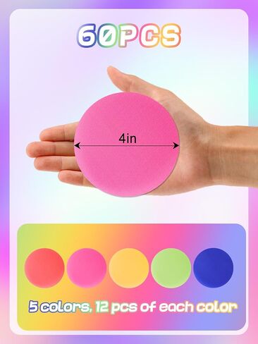 30 Pcs Rainbow Hook and Loop Circles Sitting Carpet Dots for School Supplies, Rug Circles Dots for Student Sports in Saudi Arabia