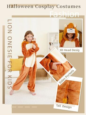 Kids Onesie Pajamas Animal Pjs Halloween Cosplay Costume One-piece Sleepwear in Saudi Arabia