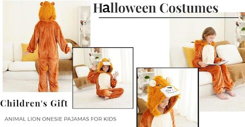 Kids Onesie Pajamas Animal Pjs Halloween Cosplay Costume One-piece Sleepwear in Saudi Arabia