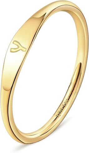 Gold Initial Rings for Women Non Tarnish Thumb Rings for Teen Girls 14K Gold plated for Women in Saudi Arabia