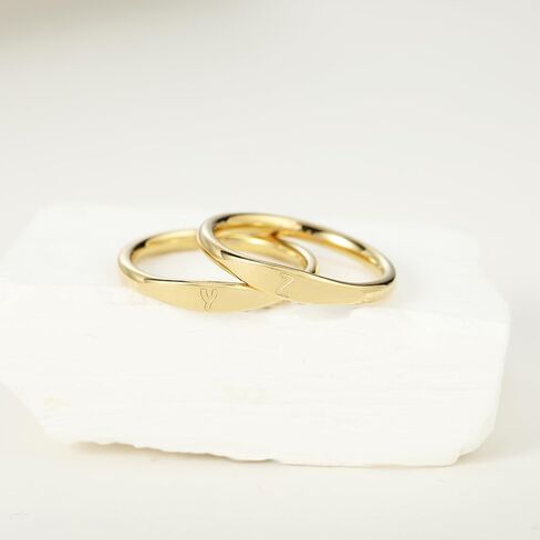 Gold Initial Rings for Women Non Tarnish Thumb Rings for Teen Girls 14K Gold plated for Women in Saudi Arabia