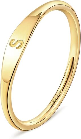 Gold Initial Rings for Women Non Tarnish Thumb Rings for Teen Girls 14K Gold plated for Women in Saudi Arabia