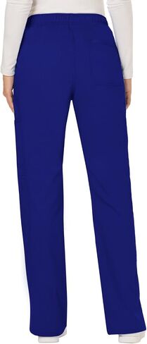 Cherokee Scrub Set For Women Modern Classic Fit 3 Pockets V-Neck Top WW620 with 5 Pockets Moderate Flare Leg Pant WW120, Galaxy Blue - M Top/M Pant in Saudi Arabia