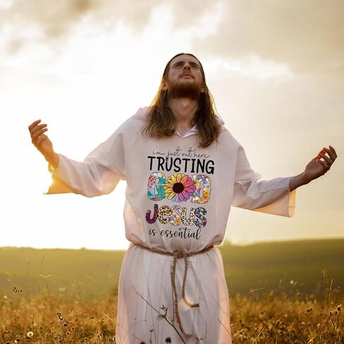 AnyDesign 20 Sheet Jesus Heat Transfer Vinyl Assorted Christ Iron on Patches Vinyl Colorful Pray Printed HTV Adhesive Craft Vinyl for Clothing Costume DIY Fabric Craft in Kuwait