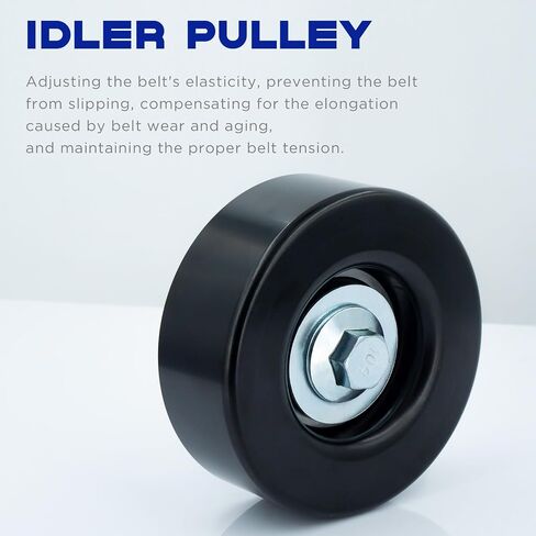 Belt Idler Pulley, 36299, 12555609, 12669569 Belt Pulley Compatible with Select Buick, Chevrolet, GMC, Hummer, etc Models. Automotive Replacement Idler Pulley by KeeRoarin (with Bolt) in Kuwait