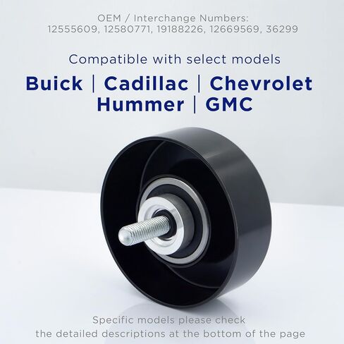 Belt Idler Pulley, 36299, 12555609, 12669569 Belt Pulley Compatible with Select Buick, Chevrolet, GMC, Hummer, etc Models. Automotive Replacement Idler Pulley by KeeRoarin (with Bolt) in Kuwait