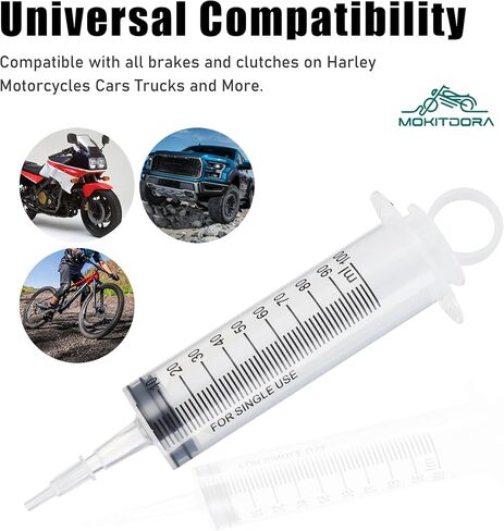MoKitDora Brake-Clutch Fluid Bleeder Kit Hydraulic Disc Brake Bleed Tool 100ML Hose Universal Oil Fluid Extractor for Harley Motorcycles Cars Trucks Scooters Quads Repair Maintenance in Saudi Arabia