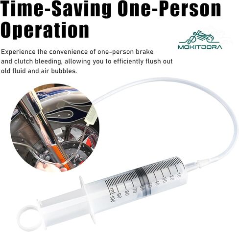 MoKitDora Brake-Clutch Fluid Bleeder Kit Hydraulic Disc Brake Bleed Tool 100ML Hose Universal Oil Fluid Extractor for Harley Motorcycles Cars Trucks Scooters Quads Repair Maintenance in Saudi Arabia