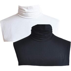 White Black Womens Collar Neck Dickey False Fake Turtleneck Half Top