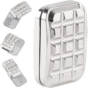 SOWSUN Magnet Fidget Slider Toy - Push Card Adults Magnetic Clicker Block with Stress Relief, EDC Metal Haptic Toy for ADHD, Gifts for Family and Boyfriend - Silver