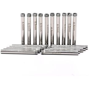 JINGLING 6.5mm 1/4 inch Diamond Drill Bits for Porcelain Tile Ceramic Stone, Glass Hole Saw Set Pack of 20Pcs