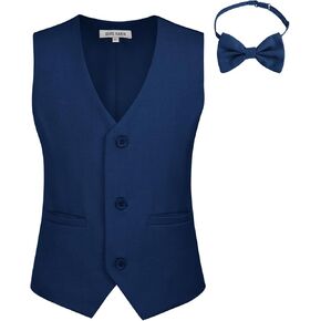 GRACE KARIN Boys 3 Button Formal Suit Vest with Tie