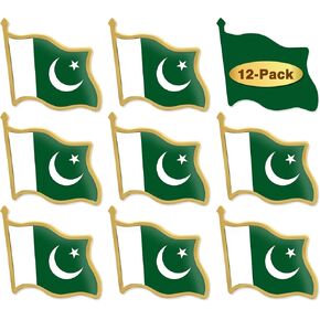 12/24/50/100Pcs Official Pakistan Flag Pins Bulk - Metal Pakistani National Lapel Pin
