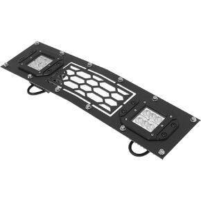 APS Compatible with Chevy Silverado 2500 HD 3500 HD 2015-2019 Lower Bumper Stainless Steel Black Laser Cut Mesh with Stud Rivets & LED Grille Insert CL6319L