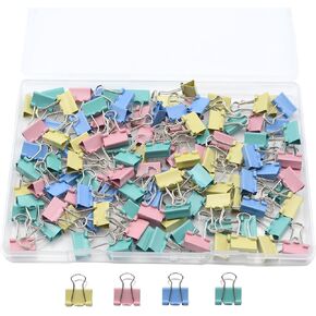 120 Pcs Small Multicolour Binder Clips, Paper Clamps for Office Work School and Home Supplies (120)