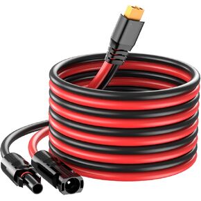 Solar to XT60 Charge Extension Cable 12AWG 3.3Ft Solar Connector to XT60 Adapter Cable for Solar Panel to LiFePO4 Battery RV Portable Power Station Solar Generator