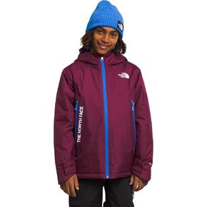 THE NORTH FACE Boys' Freedom Insulated Jacket, Optic Blue Mountain Traverse Print, Medium