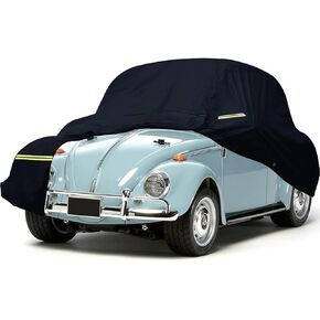 Car Cover Waterproof All Weather for 1960-1980 Volkswagen Beetle Sedan 2-Door Saloon Car, with Door Zipper, Windproof Strap, Anti-Theft Lock (1960-1980 Volkswagen)