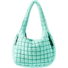 Puffer Quilted Shoulder Bag for Women Padding Shoulder Bag Puffy Hoho Bag Trendy Tote Bag 2024