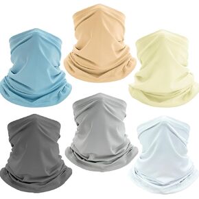 6 Pack Neck Gaiter Balaclava UV Protection Gator Face Mask Cooling Face Bandanas Neck Cover for Men Women