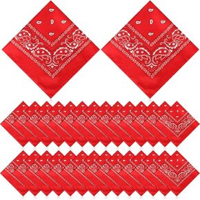 Handepo 12 Pack X Large Bandanas Paisley Pattern Bandana Pure Cotton Bandana Handkerchiefs 27 x 27 Inch for Men Women Cowboy