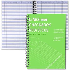 Checkbook Register, Check Registers for Personal, Accounting Ledger Book Personal Budget Planner and Money Log Book for Business and Bank Accounts Business Ledger Book with Duplicate Checks Blue