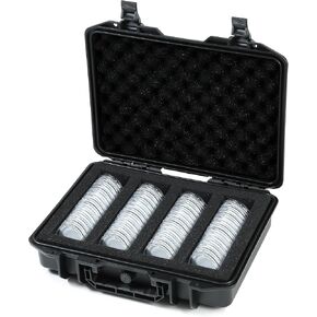 Coin Capsules Case,60 Pieces 46mm Coin Capsules,with Foam Separates and Plastic Storage Organizer Box,6 Sizes (20/25/30/35/40/46mm) Coins Collector Case Holder