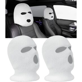 2PCS Headrest Covers for Cars,Car Accessories Personalized Funny Hat for Car Headrest Cover,Car Decoration Interior Universal Headrest Protector Cover for Most Cars,Trucks,SUVs (White)