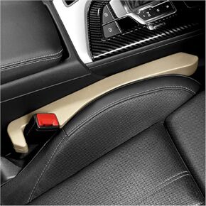 Car Seat Gap Filler 2 Pack with Seat Belt Holes, Auto Crevice Blockers 2PCS Fill Gap in Between Seat and Console, Universal for Most Cars Trucks SUVs to Stop Things from Dropping, Black